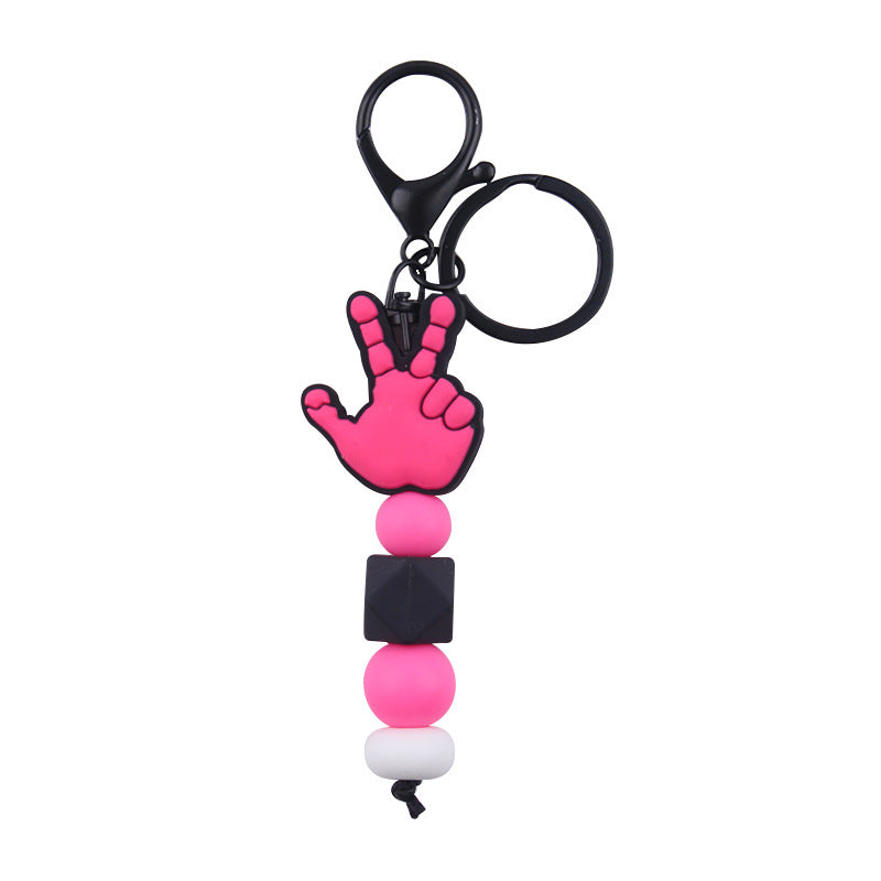 Wholesale Silicone Bead Cartoon Palm Key Bin